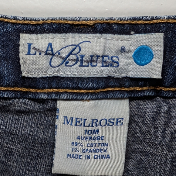 L.A. Blues Melrose Flared Leg / Bootcut Jeans Size 10M Y2K Dark Wash - Picture 4 of 5